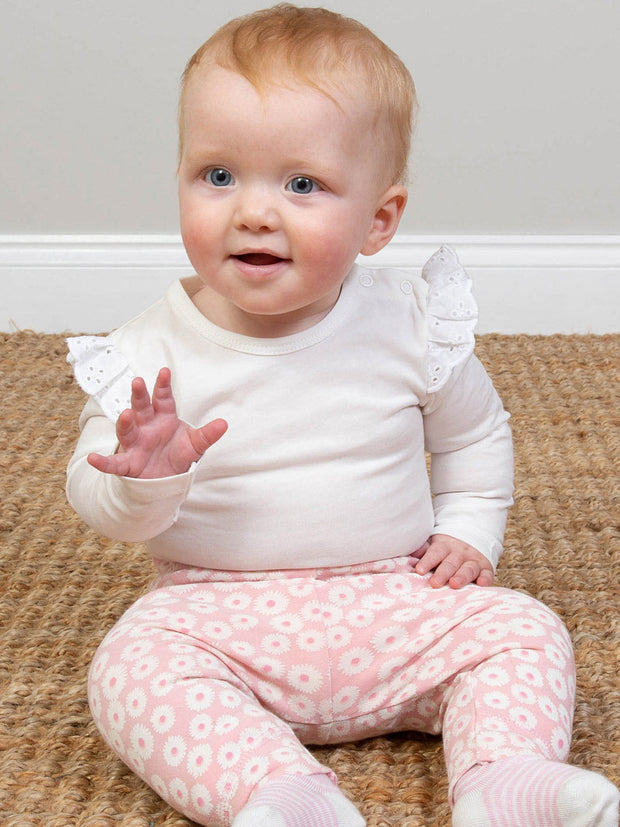 Kite - Baby Girls organic broderie bodysuit cream - Single jersey with a little bit of stretch - Popper openings