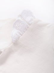 Kite - Baby Girls organic broderie bodysuit cream - Single jersey with a little bit of stretch - Popper openings