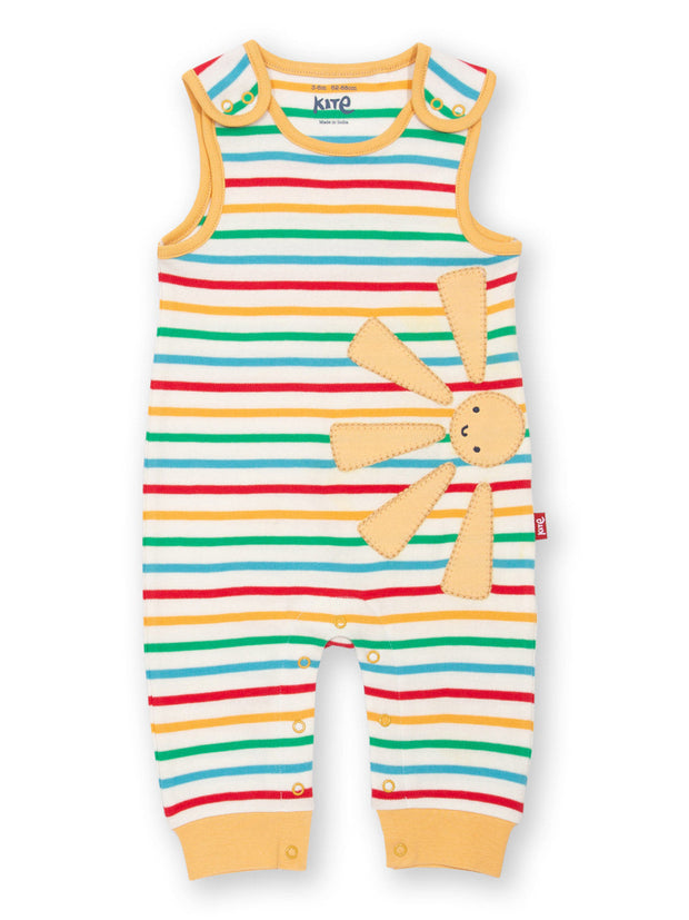 Kite - Baby organic rising sun dungarees rainbow - Appliqué design - Popper openings