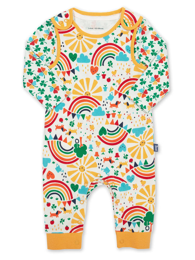 Kite - Baby organic memories dungaree set rainbow - Two-piece set