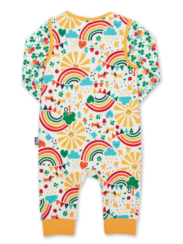 Kite - Baby organic memories dungaree set rainbow - Two-piece set