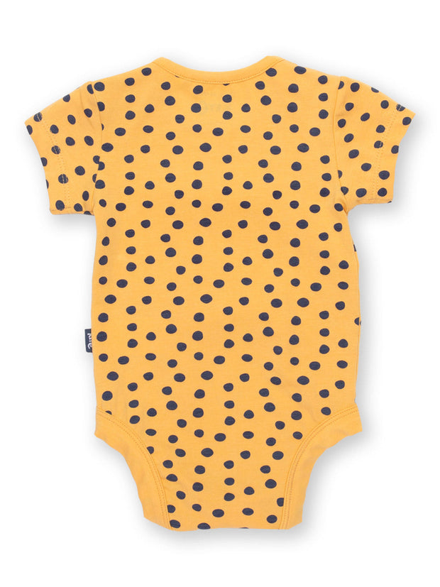 Kite - Baby organic spotty bodysuit yellow - Popper openings