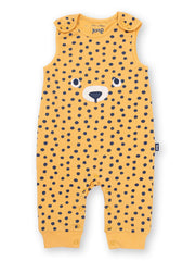 Kite - Baby organic spotty cub dungarees yellow - Appliqué design - Popper openings