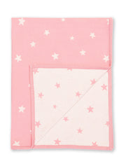 Starry knit blanket pink