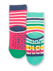 Frog face grippy socks pink