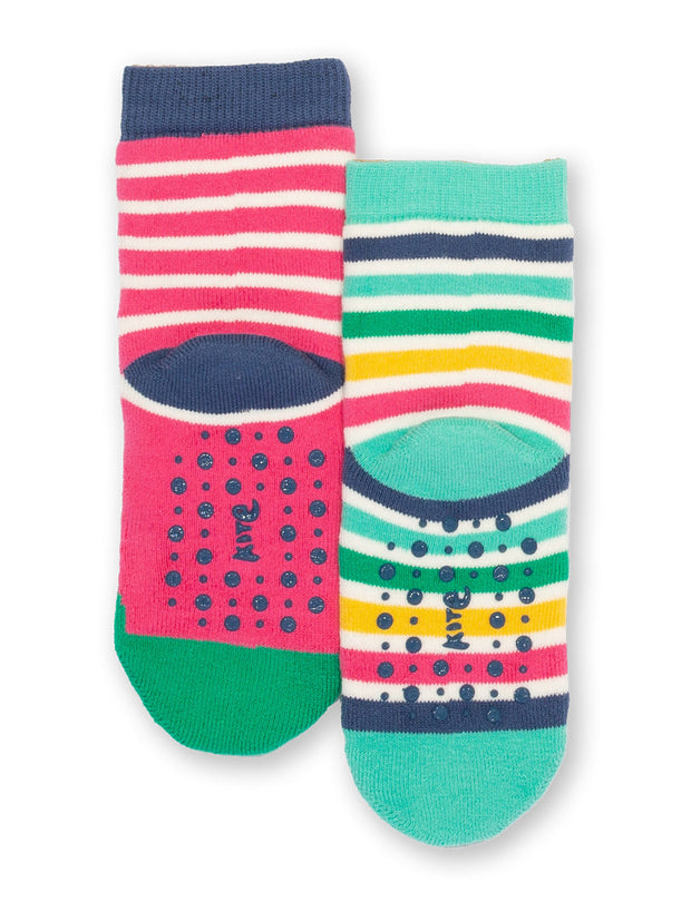 Frog face grippy socks pink