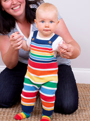 Rainbow knit dungarees